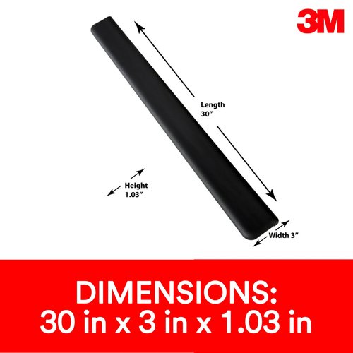 3M Gel Wrist Rest for Standing Desks, Wraps Around Edge of Desk for Comfort, Non-Slip Back Stays in Place (WR200B)