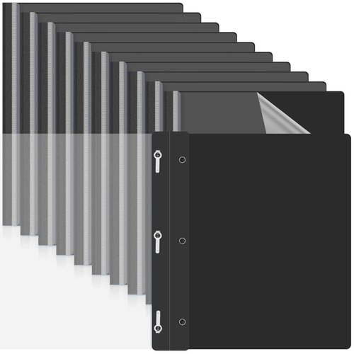 Teling 72 Pack Clear Front Report Covers Bulk Business Report Covers Plastic Presentation Folders Resume Portfolio Folder Paper Binder with 3 Prongs for Presentation Document School Office (Black)