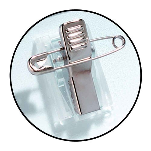 Durable Click-Fold Name Convex Badge with Combi Clip Transparent - Perfect for Events and Visitor Management - Pack of 25
