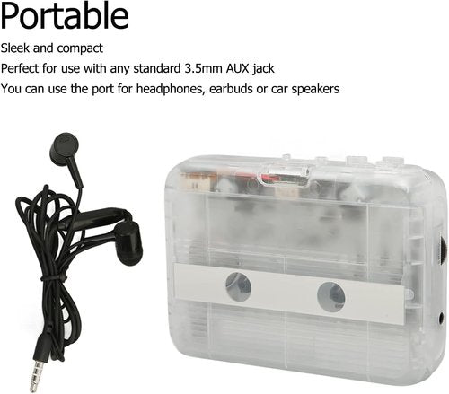 ASHATA Portable Cassette Player - Retro Tape to MP3 Converter with Earphones for PC & Laptop