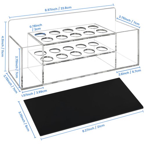 Zvanila Acrylic Magnetic Dry Erase Marker Holder, 10 Slots Clear Holder for Classrooms, Offices, Home, Marker, Eraser and Cleaner Not Included