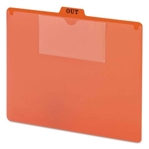 Smead Poly Out Guide Two-Pocket Style, 1/5-Cut Tab Center Position, Guide Height, Letter Size, Red, 50 per Box (51920)