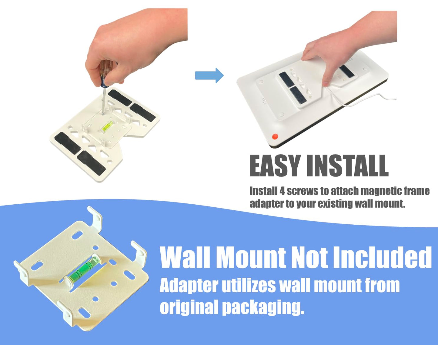 Low Profile Magnetic Fridge Mount Adapter for 15" Skylight Calendar2, Metal Surface, Will not fit Original Version (15 inch Calendar2)