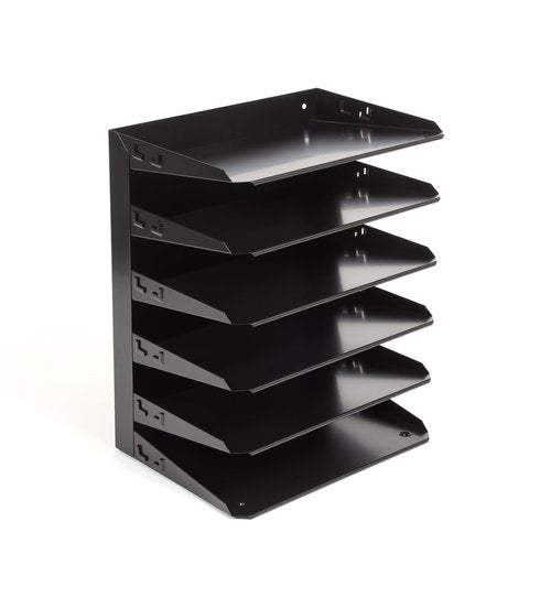 Huron 6-Compartment Steel File Organizer, Black (HASZ0157)