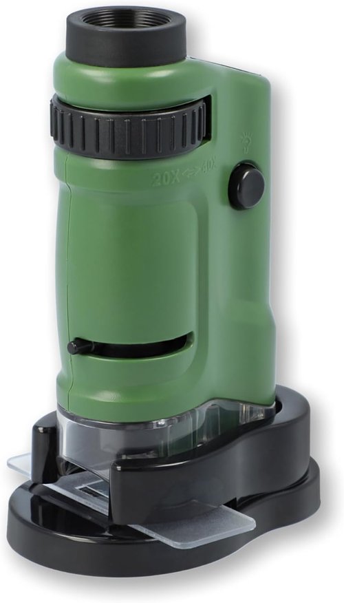 Carson MicroBrite Pocket Microscope - 20x-40x Zoom with LED Light | Compact & Portable