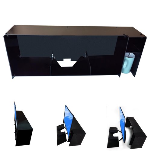 DPYSG_TO Desktop organizer shelf over monitor-Desktop organizer monitor stand -Straight Side Acrylic office organizer - Organize all small office and personal items (9.8 inches high)