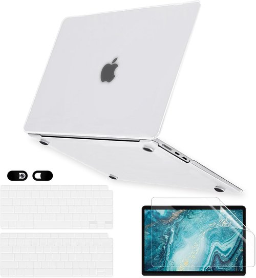 Frost Case for MacBook Air 13" M1 | 6-in-1 Hard Shell, Keyboard Cover & Screen Protector - Matte Clear