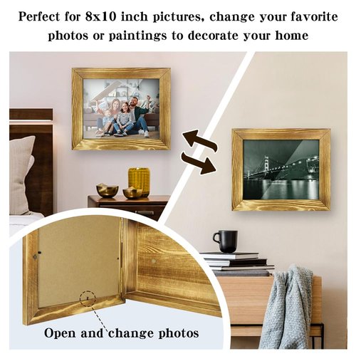 Hidden Gun Storage - Concealment Gun Safes for Pistols, Secret Decor Solid Wooden Handgun Picture Frames Box (Solid Wood)