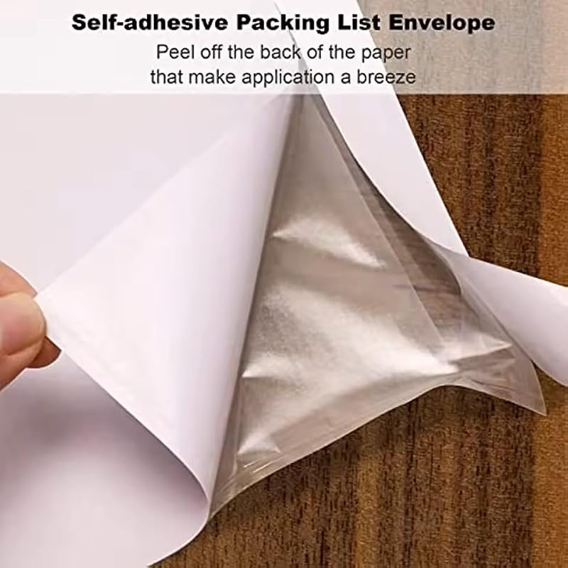 500PCS Clear Self-Adhesive Packing Slip Envelopes for Shipping & Invoices 9.5x12"