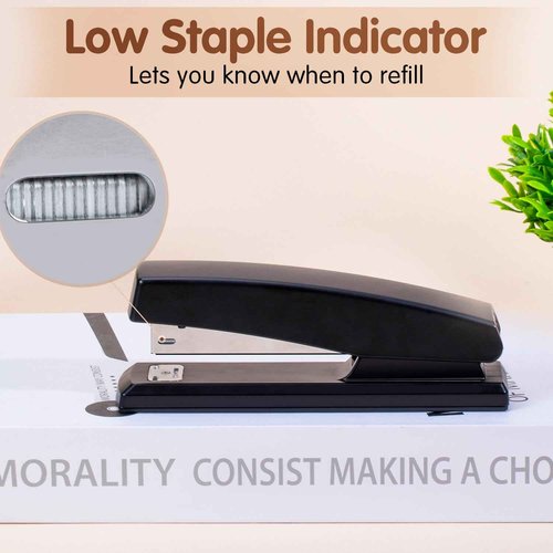 Deli Stapler, 12 Pack Staplers with 12000 Staples and 12 Staple Removers, Staplers for Desk, 25 Sheet Capacity, Black