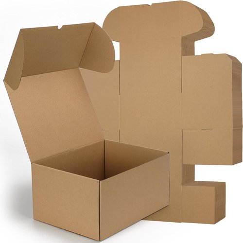 RLAVBL Shipping Boxes - 12x9x6 Brown Corrugated Cardboard Mailer Set of 15 for Packing & Mailing