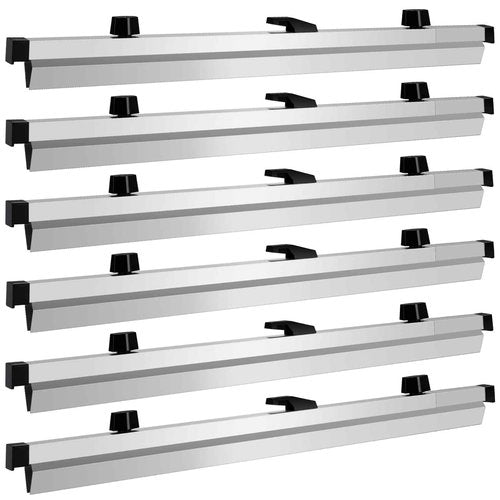 LINSIRON Blueprint Hanging Clamps (6p 24inch) Holder Aluminum Print Rack Adjustable with Black Wing Knob Nuts Drafting Supplies Blueprint Poster Chart Include Transparent Label Clip Storage Organizer