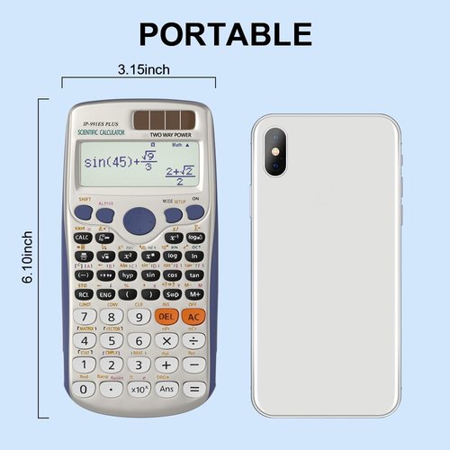 IPEROT Scientific Calculators, Solar Scientific Calculator Large Screen 417 Function, Calculators Very Suitable for High School and College Students Calculus Algebra and Other Math Textbooks (Solar)