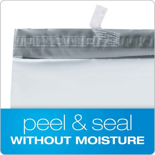 Quality Park 11 x 13 Poly Shipping Mailers, 2" Expansion, Redi-Strip, Self Sealing, Water-Resistant, Tamper Evident, Recycled White, 100 per Box (QUA46390)
