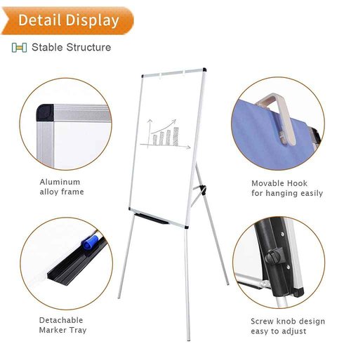 VIZ-PRO Magnetic Whiteboard Easel/Portable Dry Erase Board, 36 x 24 Inches, with 12-Count Markers