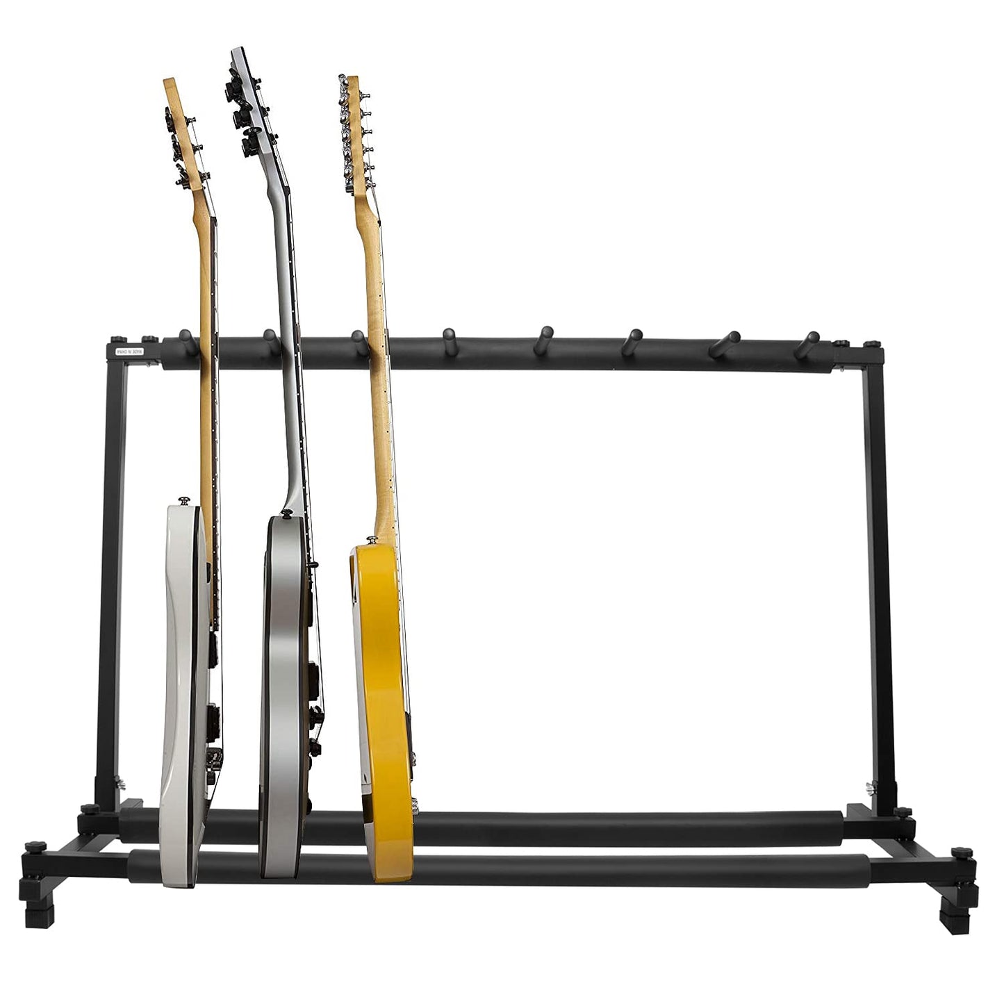 Kuyal Multi-Guitar Display Rack Folding Stand - Band Stage Bass & Acoustic Guitar, Black (7 Holder)
