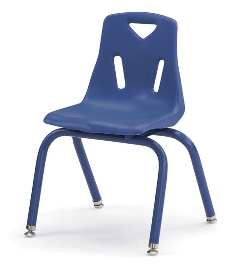 Jonti-Craft Berries 8124JC1003 Stacking Chair with Powder-Coated Legs, 14" Height, Blue