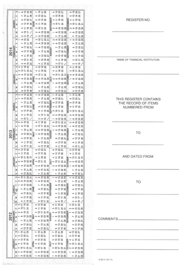 NEBS 59004N Traveller Registers, 5/8 x 3 in, 5 Packs