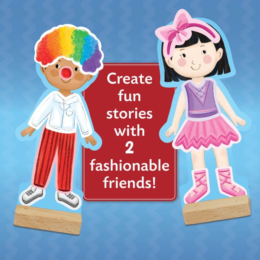 Peaceable Kingdom Magnetic Dress Up: Playful Pretend Playset, Magnetic Dress-Up Dolls with Wardrobe Case, 50+ Piece Screen-Free Toy for Kids Ages 3+