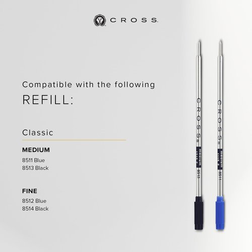 Cross Tech2 Refillable Tech2 Presented in a Premium Gift Box - Medium Point, Black Ink, Satin Black