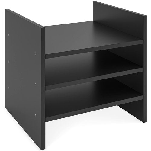 Ballucci 4-Tier Paper Sorter and File Organizer for Desk, Wood Mail Sorter, Fits into IKEA Kalax and ClosetMaid Cube Storage Shelves, Paper Tray, Mail Holder Stand for Classroom, Office, Black