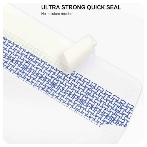 1000 Pack #10 Single Left Window SELF Seal Security Envelopes, Designed for QuickBooks Invoices & Business Statements, Computer Printed Checks Peel and Seal Flap, Size 4-1/8 x 9-1/2 Inches, 24 LB