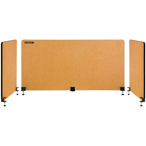 VEVOR Desk Divider 60'' Desk Privacy Panel, 3 Panels Privacy Acoustic Panel, Sound Absorbing Acoustic Privacy Panel, Reduce Noise and Visual Distractions, Lightweight Clamp-on Divider Yellow