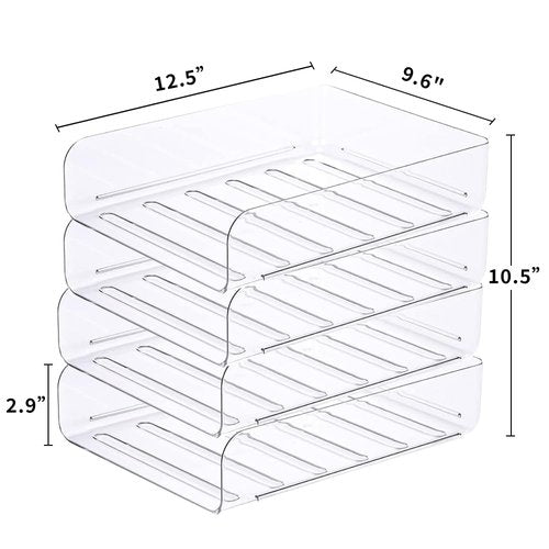 JOSUCLEN Paper Organizer, Set of 4 File Organizer for Desk, Paper Storage Organizer Acrylic, Desk Organizers and Accessories