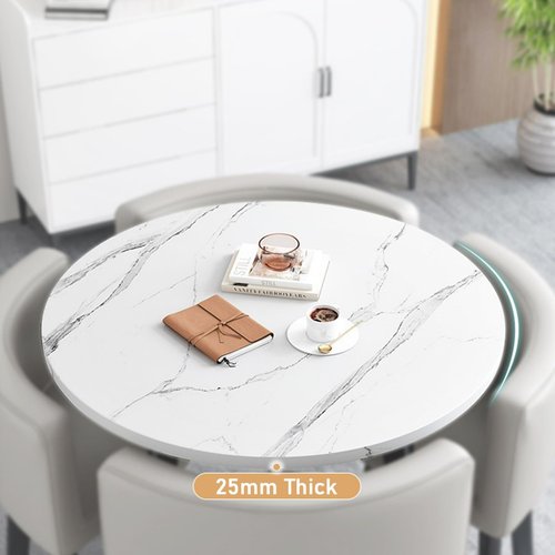 Round Reception Negotiation Table, Conference Room Coffee Table and Chair Set Small Meeting Room Table, Office Reception Round Table Simple Kitchen Dining Table Set 1 Table 4 Chairs(I)