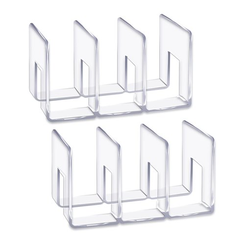 LUGUNU Acrylic Clear Purse Divider Organizer Clear Desk File Sorter Divider Mesh Folder Closet Shelf Storage Office Supplies Stand Holder Bookshelf (2 Pack of 3 Sections)
