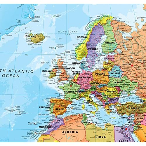 Maps International Giant World Map - Mega-Map Of The World - 46 x 80 - Fully Laminated - 2025 Updated