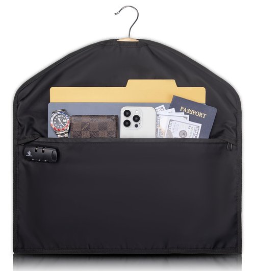 KOSMCCO Lockable Hidden Hanger Diversion Safe - Secret Storage with Pocket for Money & Valuables, Fits Under Clothes, Home Travel Security Safe
