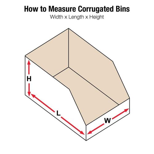 Aviditi Corrugated Cardboard Storage Bins, 3"x 18"x 4 1/2", White, Pack of 25, for Warehouse, Garage and Home Organization
