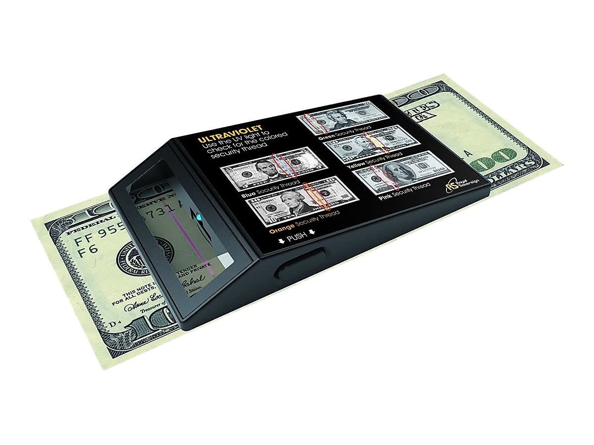 Royal Sovereign Portable Ultraviolet Counterfeit Detector, U.s. Currency, 2.6 X 0.6 X 4.5, Black