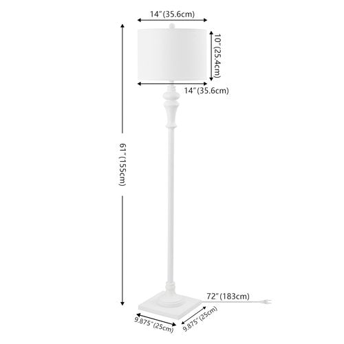 SAFAVIEH Lighting Collection Norla White Farmhouse 61-inch Standing Floor Lamp (LED Bulb Included)