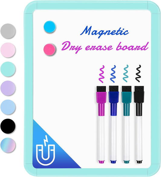 VUSIGN Mini Whiteboard - 8.5'' x 11'' Magnetic Dry Erase Board with Markers | Ideal for Students & Fridge Use