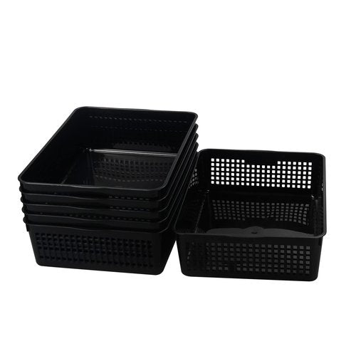 Joyeen 6 Pack Plastic Storage Paper Trays, Shallow Basket for Classroom Office Home