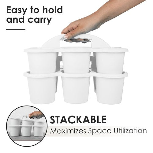 Find Scrapblooms 2 Pack Classroom Caddy For School,Kidsroom,Pencil Holder,Plastic Cup Caddy for Drink Delivery(White)