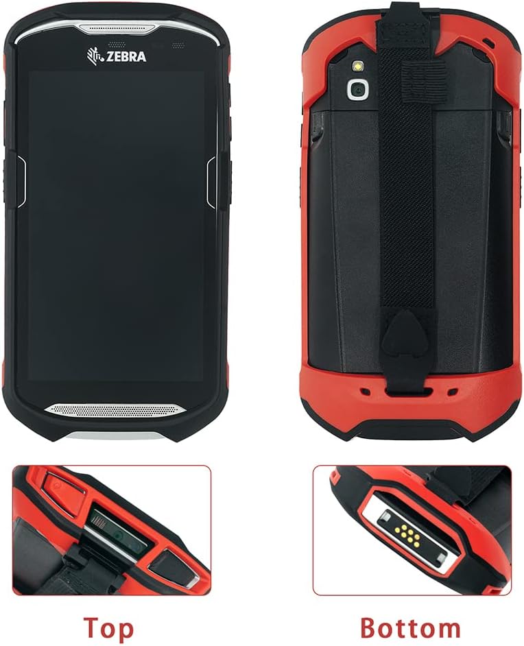 Zebra Protective Cover Bumper Case - Rugged Boot with Hand Strap for TC51/TC52/TC56/TC57 | Red