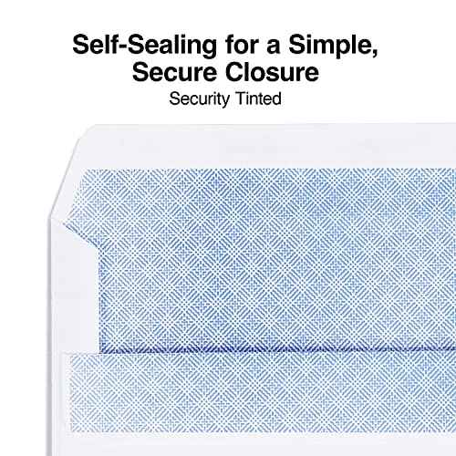 Staples #10 Business Envelopes, Self-Seal Security-Tinted, Simple Secure Closure, 9.5 x 4.125 Inch, 500-Pack, White