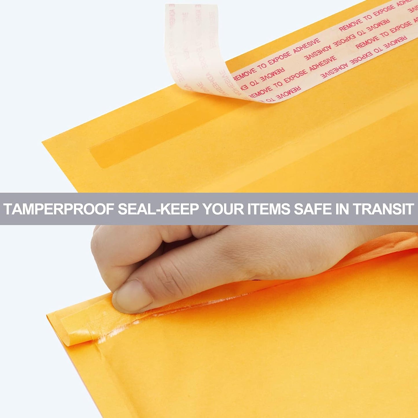 UCGOU Kraft Bubble Mailers - 4x8 Inch Yellow Padded Envelopes | 50 Pack Self-Sealing, Tear-Resistant Shipping Bags