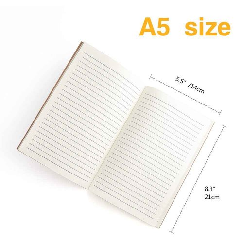 Coopay 36 Pack Journal Notebook Kraft Brown Cover Lined Notebooks Bulk for Travelers - A5 Size - 210 mm x 140 mm - 60 Lined Pages/ 30 Sheets Making Plans Writing Memos Office School Supplies