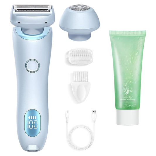 Livora Electric Shaver for Women, Livora Silkglide Pro Razor, 2 in 1 Waterproof Electric Razor, Wet Dry Electric Shaver for Women Pubic Hair & Everything (1Set* Blue)