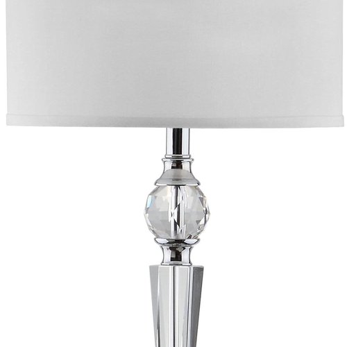 SAFAVIEH Lighting Collection Savannah Clear Crystal/ Chrome 60-inch Living Room Bedroom Home Office Standing Floor Lamp (LED Bulb Included)