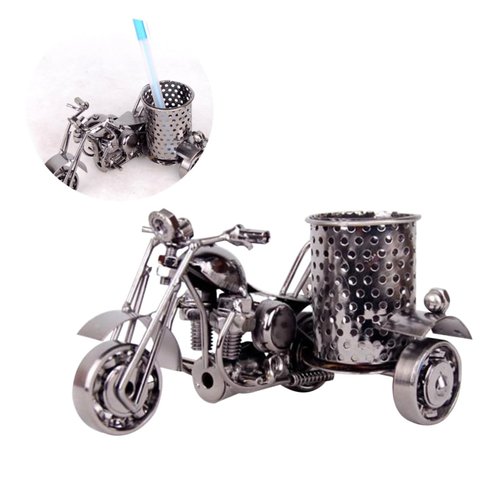 Pen Holder Iron Craft Ornament Creative for Home Office Desk Decor Black Metal Container for Pens and Small Items for Living and Store Decoration