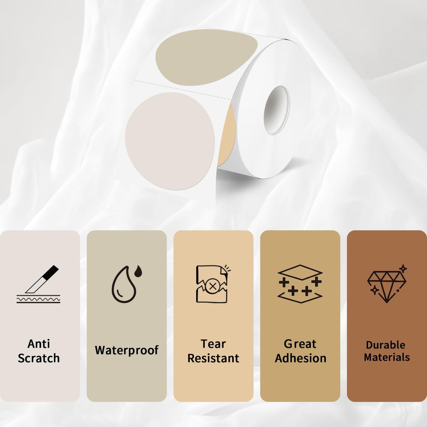 YEGAWEN 2 Inch Round Thermal Label Stickers, Circle Thermal Stickers Labels, Waterproof Direct Thermals Printer Label-300 Sheets/Autumn Colors
