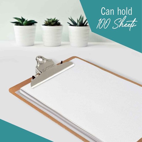 24 Clipboards Standard A4 Letter Size, 9x12.5 inch Wooden Clipboard with 6" Metal Clip, Hardboard, Fits 8.5 x 11 Inch Paper, Bulk Pack