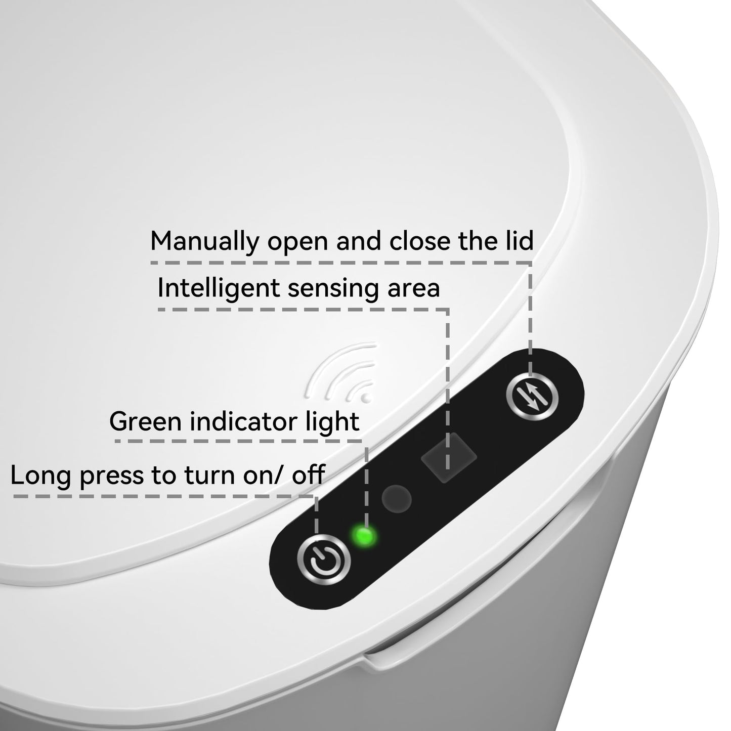 LJIACLEA 5 Gallon Motion Sensor Bathroom Trash Can Automatic Garbage Cans with Lid Touchless Smart Slim Plastic Trash Bin for Kitchen, Bedroom, Toilet, Office, Living Room