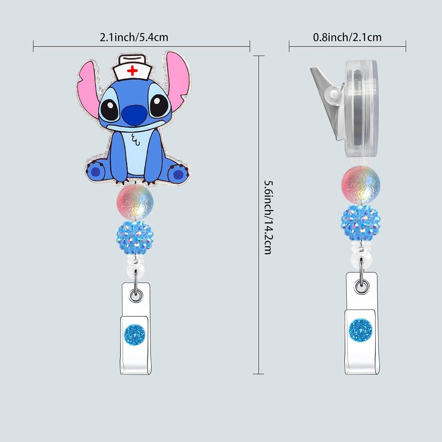 Skiennix Nurse Badge Reel - Cute Retractable ID Holder with Swivel Clip | Funny RN Design in Blue