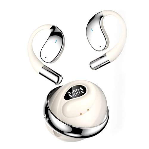 SRICH AI Language Translator Earbuds, OWS Real-Time 3-in-1 Translation Earbuds 144 Languages & Accents, Wireless Headphones fit iOS & Android, Translation Device for Travel Business Learning, Beige
